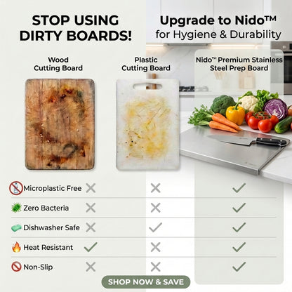 Nido™ Premium Stainless Steel Prep Board